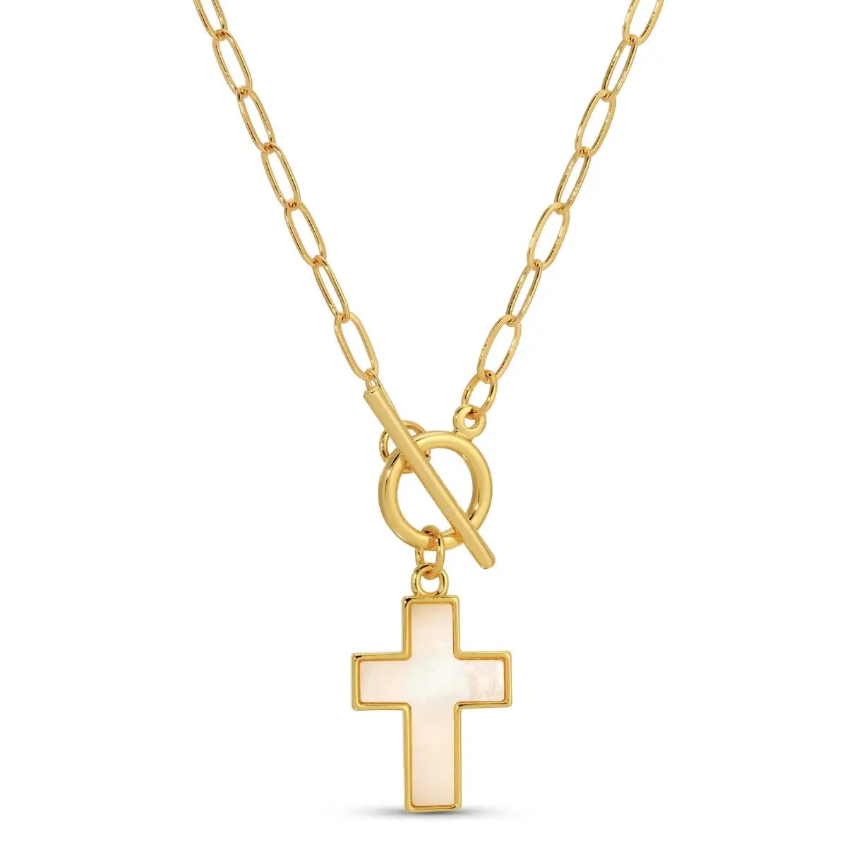Front Toggle Cross Pendant Necklace