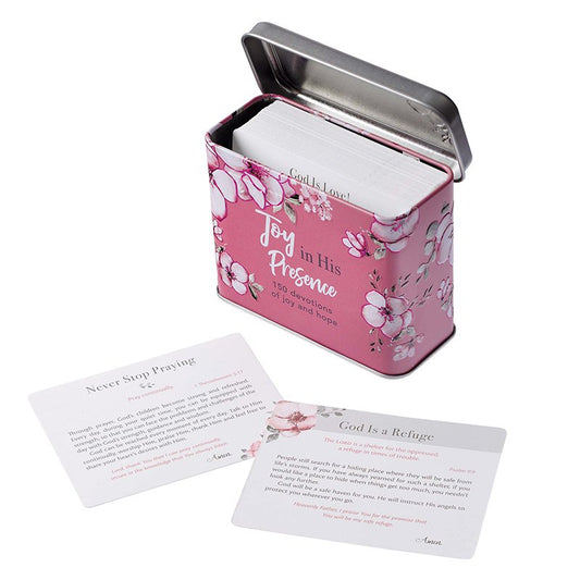 Joy in His Presence Prayer Cards in Tin