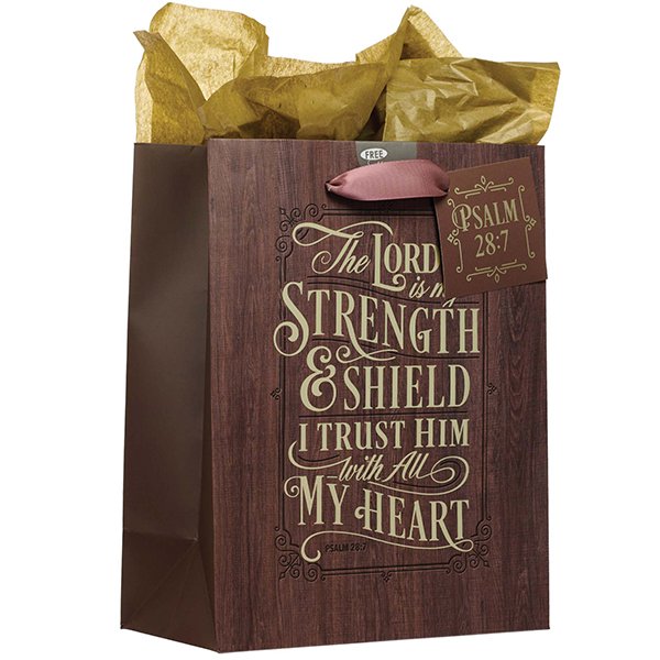 The LORD is My Strength and Shield Medium Gift Bag - Psalm 28:7