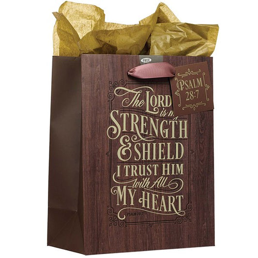 The LORD is My Strength and Shield Medium Gift Bag - Psalm 28:7