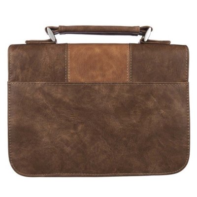 Trust In The Lord Two-Tone Brown Classic Faux Leather Bible Cover - Proverbs 3:5, Large