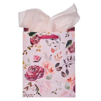 The Plans I Have for You Plum Floral Medium Gift Bag