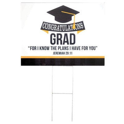 Congratulations, Grad, Jeremiah 29:11, Yard Sign