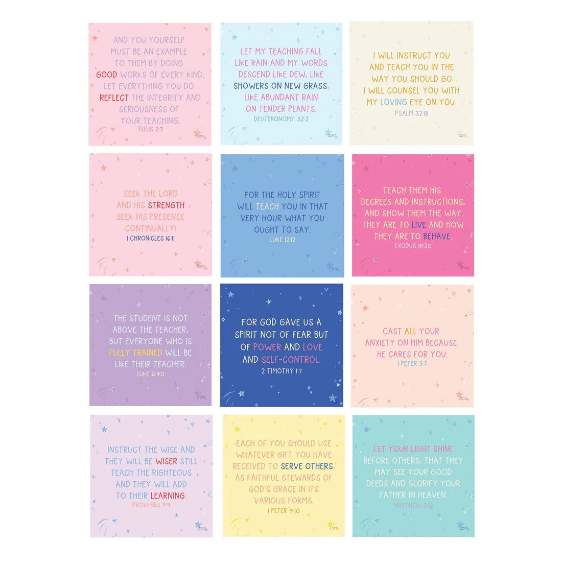 Verses For Teachers – Bible Verse Card Set with Display Stand
