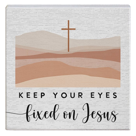 Gift A Block-Eyes Fixed On Jesus (5.25″ x 5.25″)