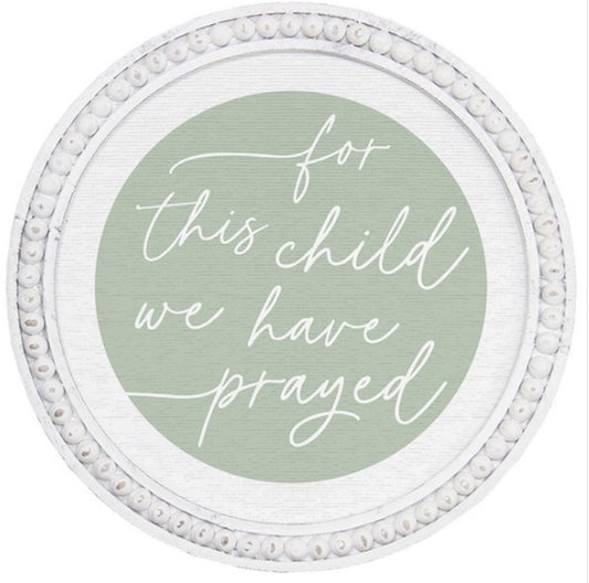Beaded Art Round-Child We Prayed (14″ x 14″)