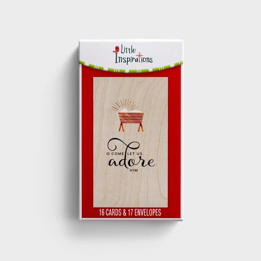 Little Inspirations - O Come Let Us Adore Him - 16 Christmas Boxed Cards and Envelopes, KJV