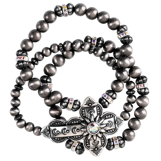 Bracelet Triple Stack Sideway Cross