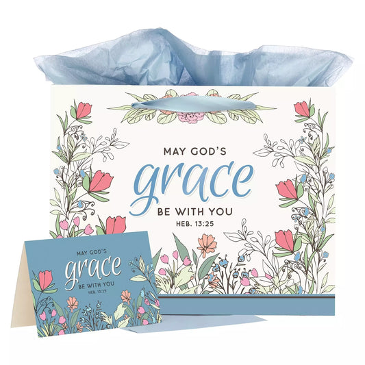 God's Grace Heb. 13:25 Gift Bag w/ Card LG Landscape