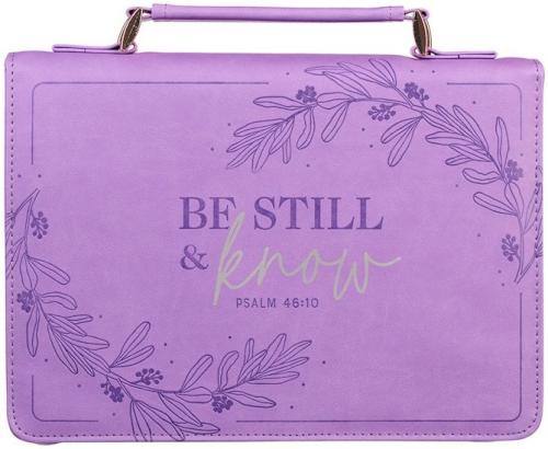 Be Still & Know Ps. 46:10 Bible Cover Fashion, Purple , Large