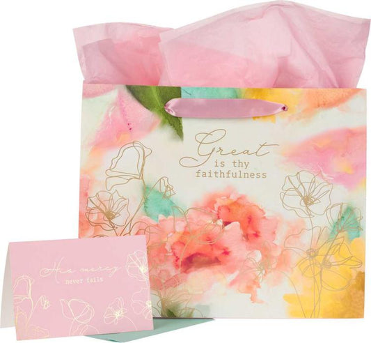 Pastel Meadow Large Landscape Gift Bag with Card