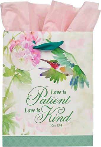 Love is Patient Hummingbird Medium Gift Bag - 1 Corinthians 13:4