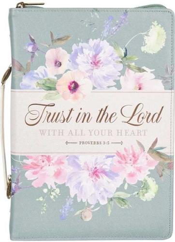 Bible Cover Fashion Teal Trust Prov. 3:5 Large