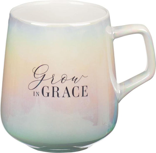 Grow in Grace Iridescent Ceramic Coffee Mug