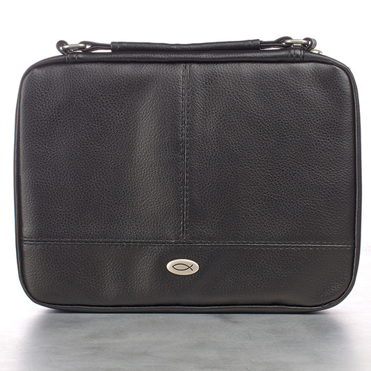 Two-fold LuxLeather Bible Cover Organizer, Black, Thinline