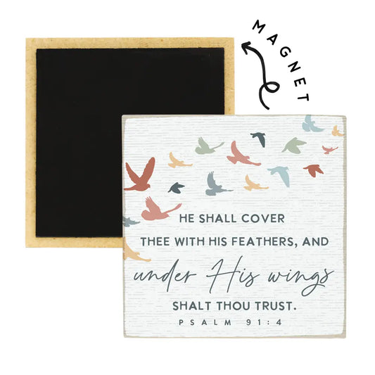 Under His Wings - Square Magnets