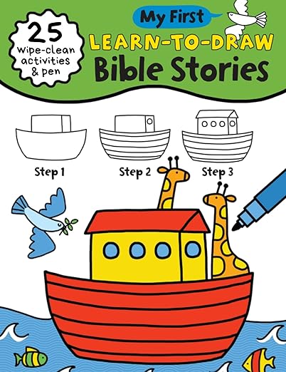 My First Learn-To-Draw: Bible Stories: Christian Coloring Book for Toddlers with 25 Wipe Clean Activities and Marker