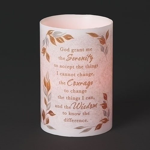 Serenity Prayer LED Candle, 6"H