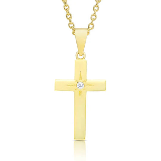 Cross Necklace with CZ