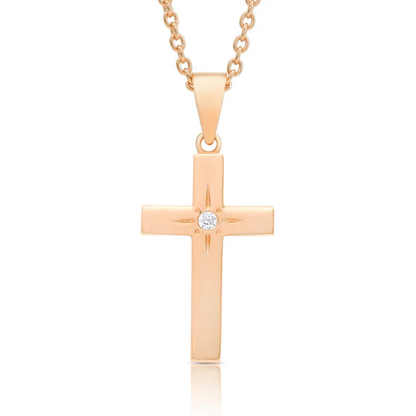 Cross Necklace with CZ