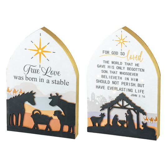 Scripture Tabletop Light Up, 2 Asst