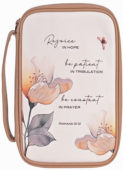 Bible Cover-Rejoice in Hope-Tan-Large