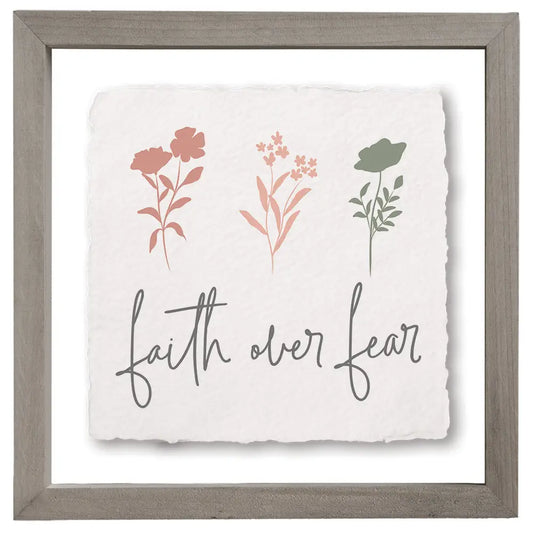 Faith Over Fear - Floating Art Square