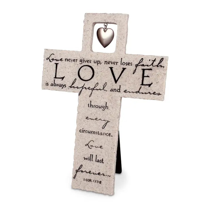 Love Is Decorative Cast Stone Cross