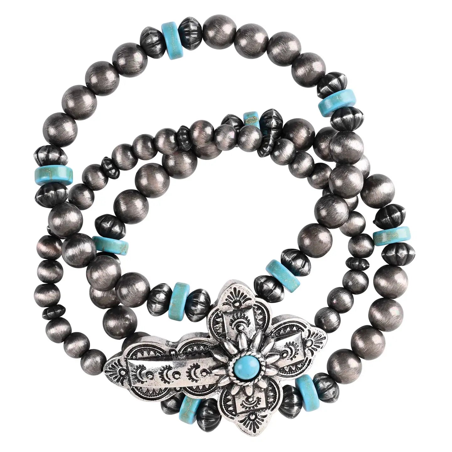 Bracelet Turquoise Triple Stack Cross