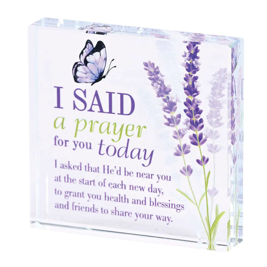 Tabletop Glass I Said A Prayer 3x3