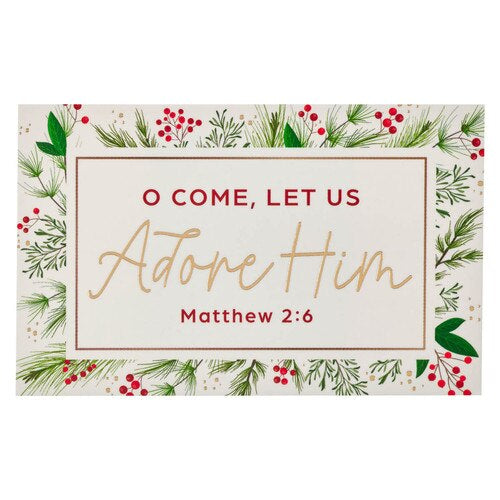 O Come Let Us Adore Him Christmas Pass Around Card - Matthew 2:6