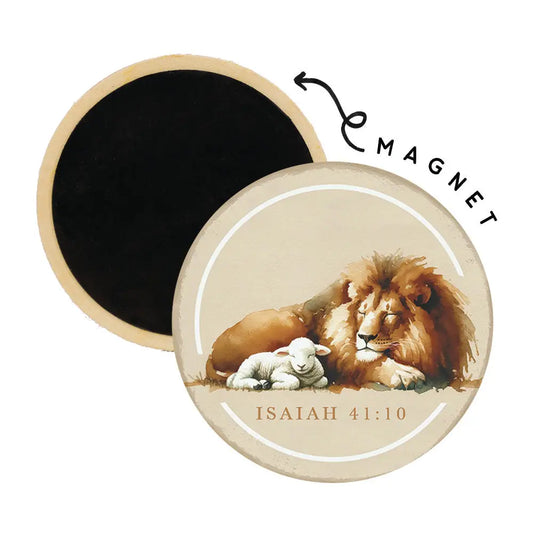 Lion Lamb Isaiah - Round Magnets