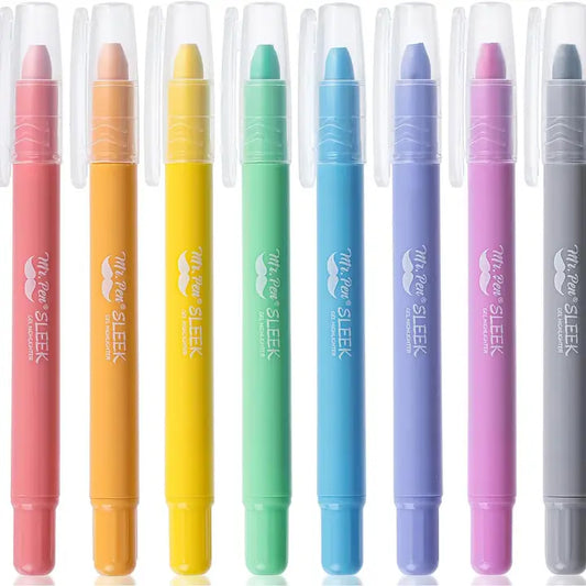 Mr. Pen Gel Highlighter - Sharpenable Tip, Pastel, 8 Pack
