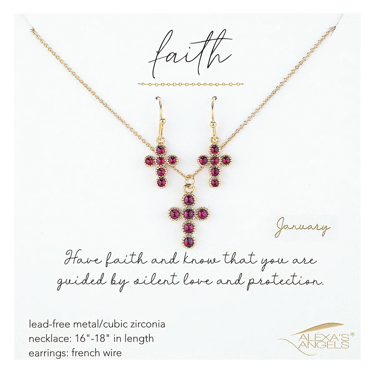 Cross Birthstone Jewelry Set