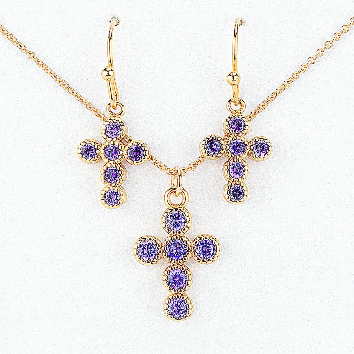 Cross Birthstone Jewelry Set