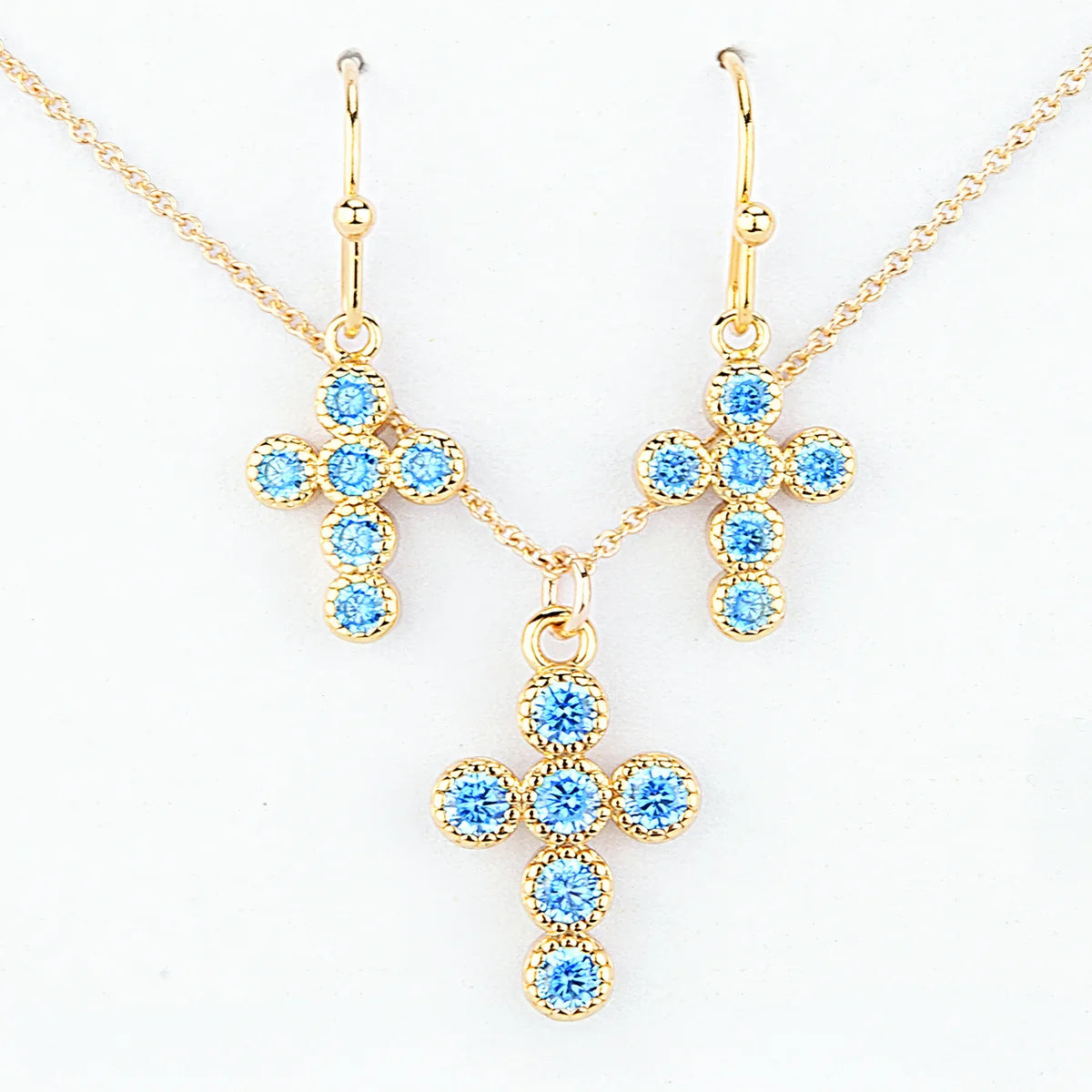Cross Birthstone Jewelry Set