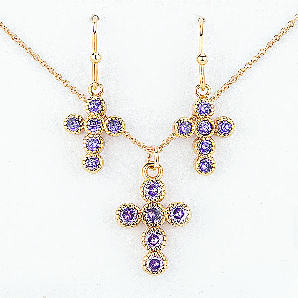Cross Birthstone Jewelry Set
