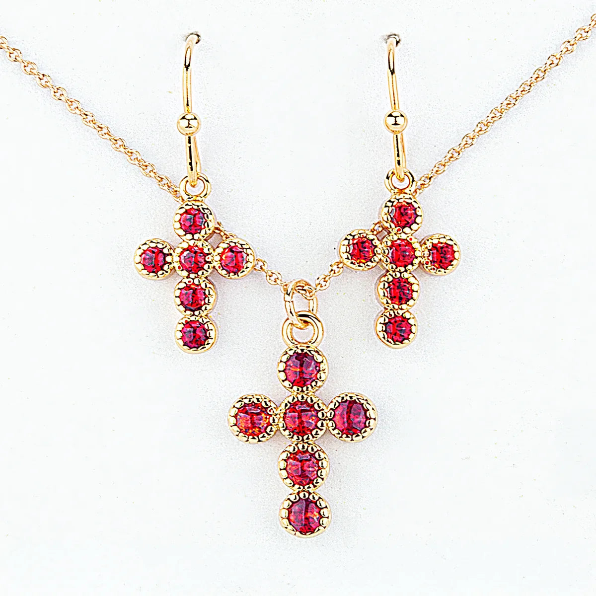 Cross Birthstone Jewelry Set