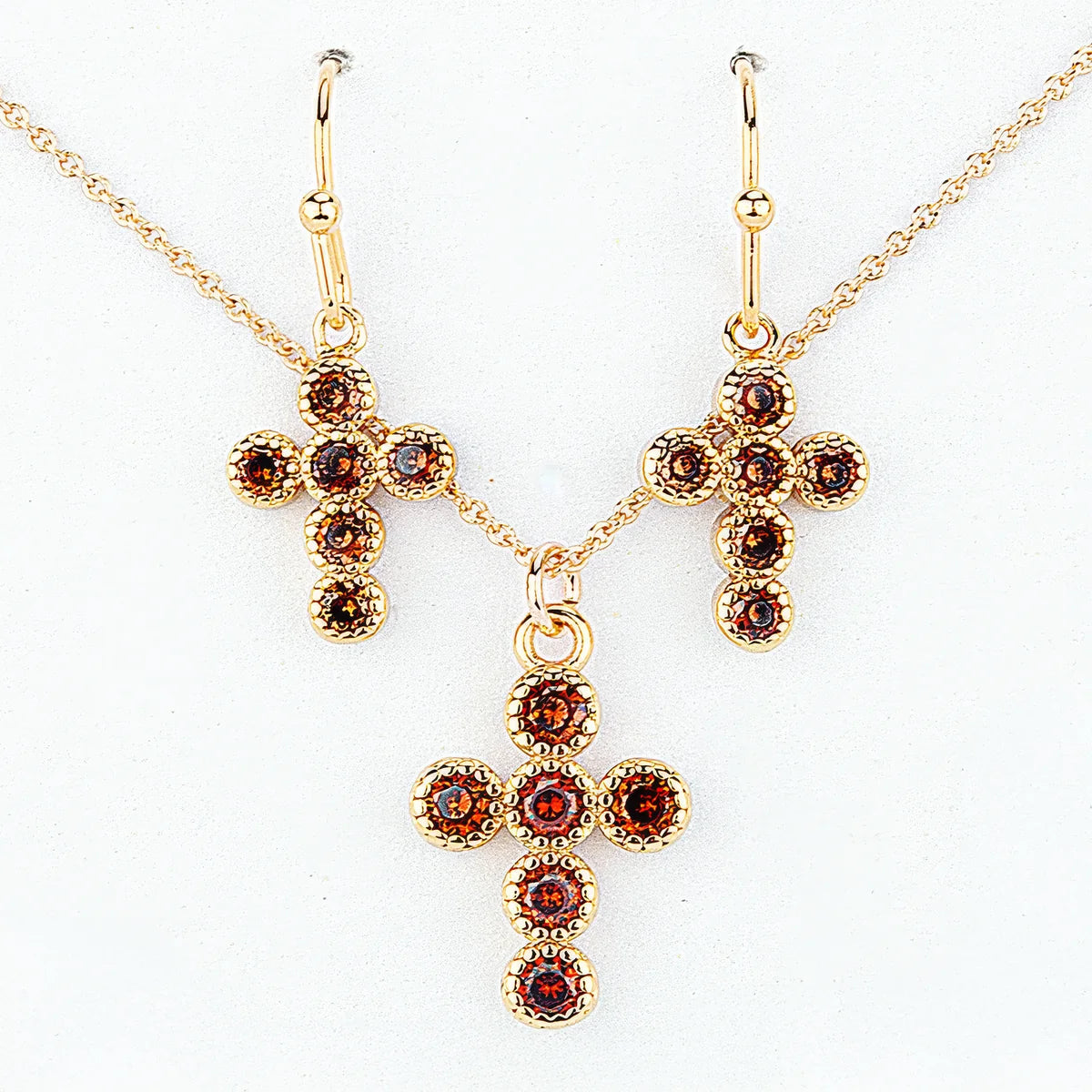 Cross Birthstone Jewelry Set