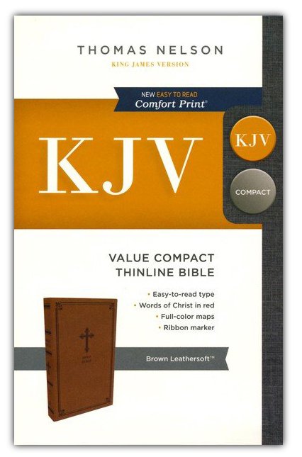 KJV, Value Thinline Bible, Compact, Leathersoft, Brown, Comfort Print