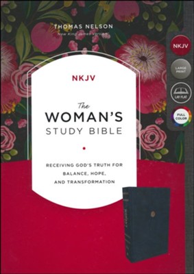NKJV, The Woman's Study Bible, Leathersoft, Blue, Red Letter, Full-Color Edition