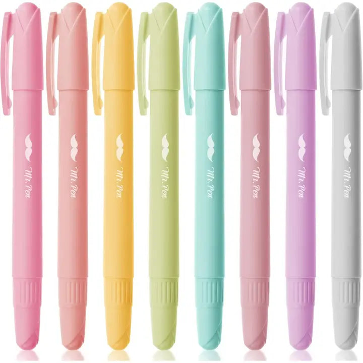 Gel Highlighters, 8 Pack, No-Bleed, Twist-Up Design, Sharpenable Tips, Smooth Glide, Perfect For Bible Pages