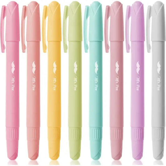 Gel Highlighters, 8 Pack, No-Bleed, Twist-Up Design, Sharpenable Tips, Smooth Glide, Perfect For Bible Pages