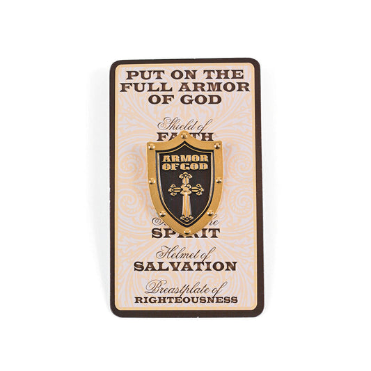 Armor of God Lapel Pin, Gold & Black