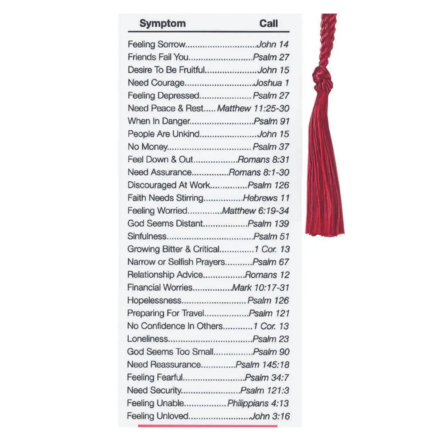 In Case of Emergency Tassel Bookmark