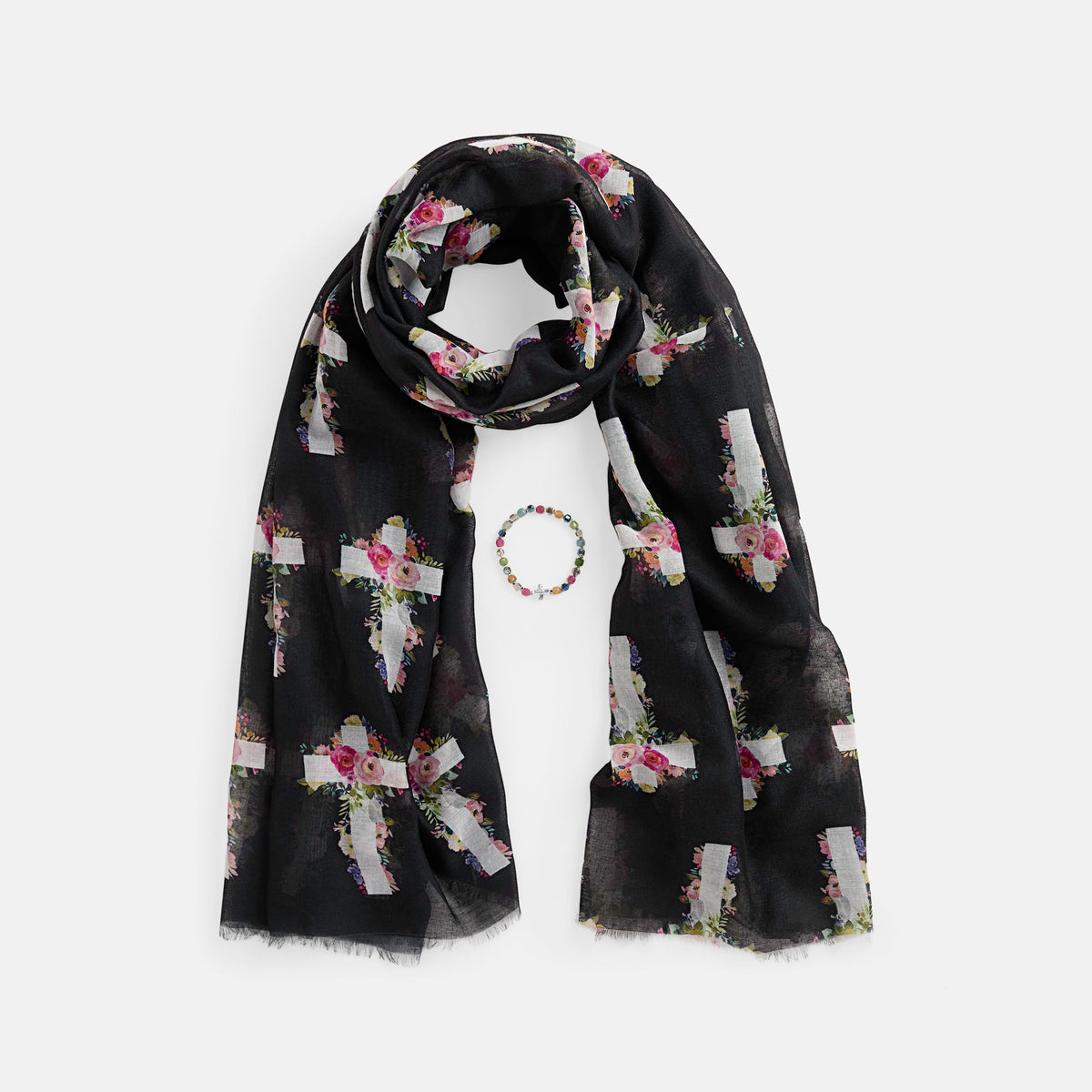 Faith Scarf + Bracelet - Black