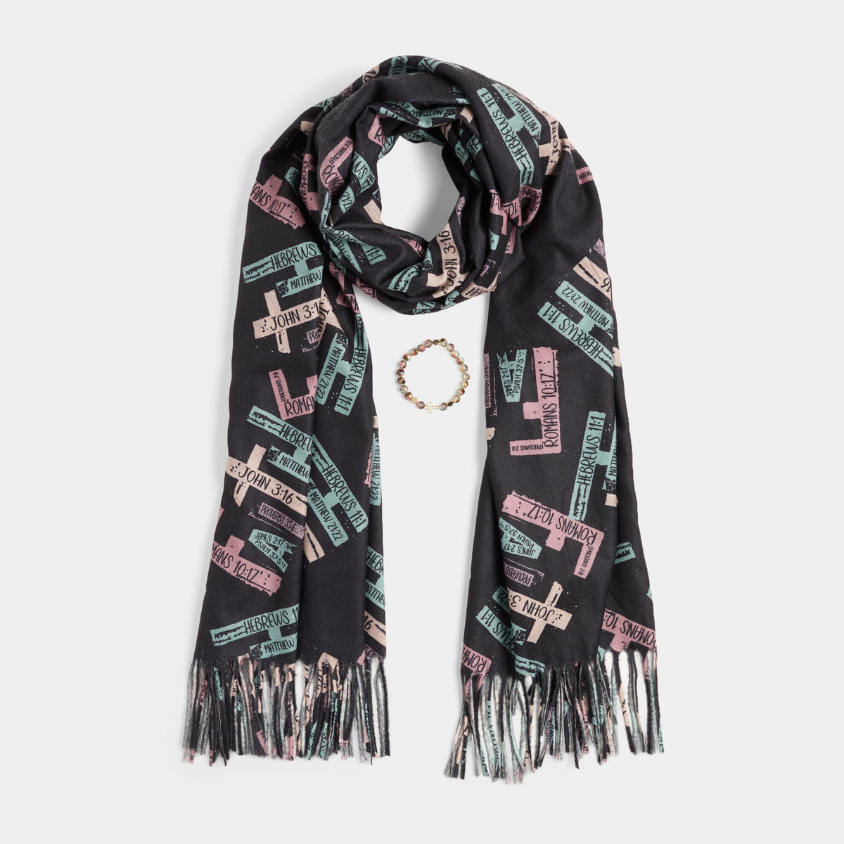 Faith Verse Scarf + Bracelet Set