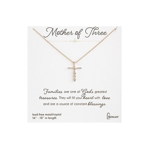 Mother of Three Necklace, Gold