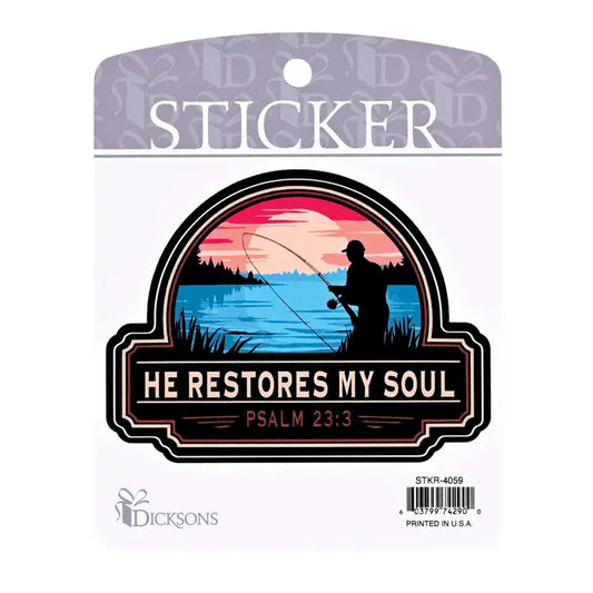 Sticker He Restores My Soul Psalm 23:3