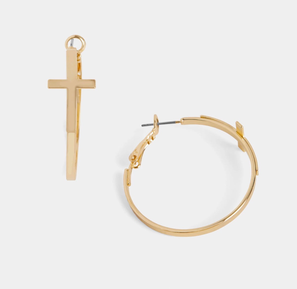 HOOP CROSS EARRINGS